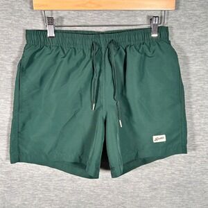 Bather Swim Trunks Mens S Green 5" Inseam Shorts Huckberry Resortwear Summer
